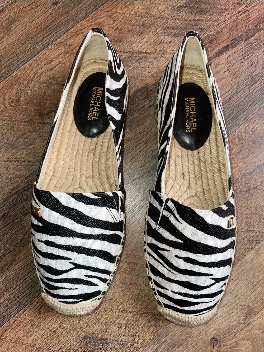 MICHAEL  Kors Zebra-Print Espadrilles - Black & White